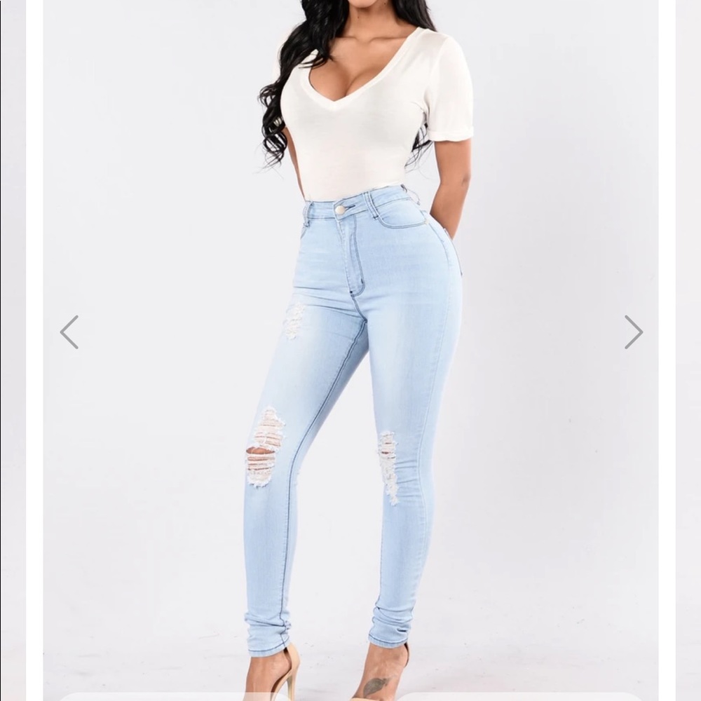 High waisted Distressed fashion nova jeans size 11